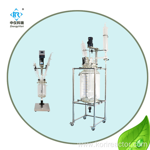 lab scale glass reactor with glass reactor vessel